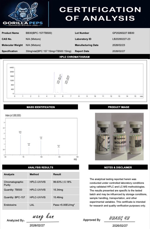 BPC-157 + TB-500 30mg Certificate of Analysis